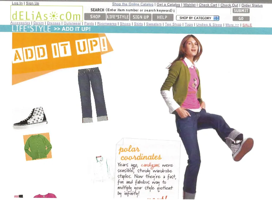 “Add It Up!” page: a green jacket over jeans, and the pieces that make the look